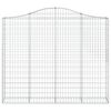 vidaXL Gabionkurver buede 13 stk 200x30x160/180 cm galvanisert jern