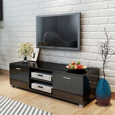 vidaXL TV-benk høyglans svart 140x40,5x35 cm