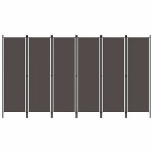 vidaXL Romdeler med 6 paneler antrasitt 300x180 cm