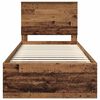 vidaXL Sengestamme med hodegjerde Gammelt tre 90 x 190 cm Massiv furu