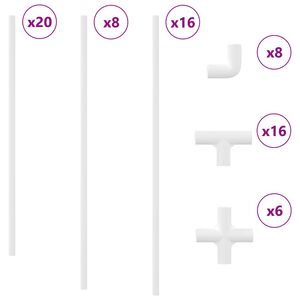 vidaXL PVC R&oslash;r 2 pcs Hvit 12,2 x 1,8 x 500 mm PP og PE