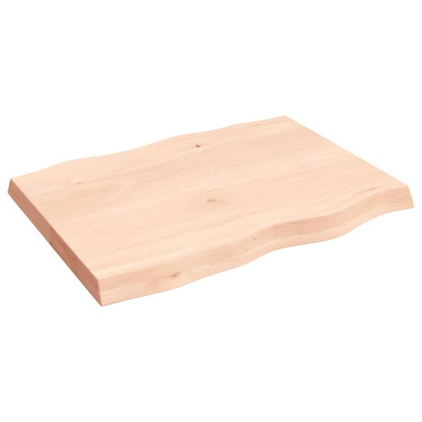 vidaXL Bordplate 80x60x(2-6) cm ubehandlet heltre eik naturlig kant
