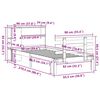 vidaXL Seng med bokhylle uten madrass 90x190 cm heltre furu