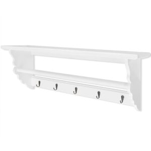 vidaXL Knagghylle MDF Hvit Barokk Stil