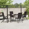 vidaXL Hage Spisegruppe 5 pcs Svart kaffe Poly rattan