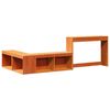vidaXL Nattbord med skrivebord voksbrun 222x122x75 cm heltre furu
