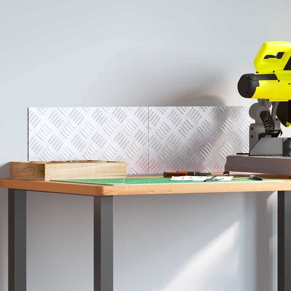 vidaXL Trinn Rektangul&aelig;r 2 pcs s&oslash;lv 40 x 20 cm Aluminium