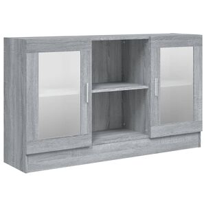 vidaXL Vitrineskap gr&aring; sonoma 120x30,5x70 cm konstruert tre