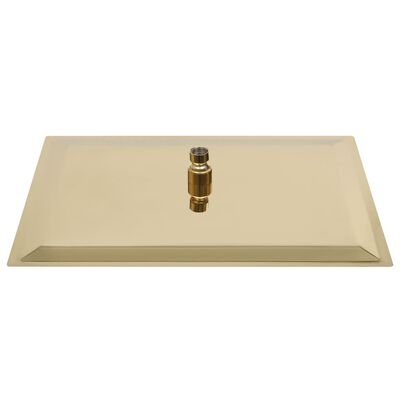 vidaXL Regndusjhode rustfritt stål 40x30 cm firkantet gull