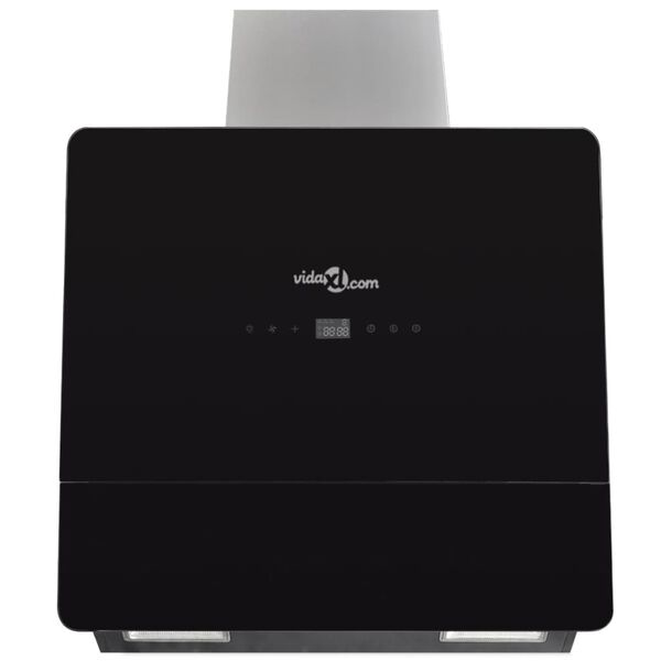 vidaXL Kjøkkenvifte med skjerm svart herdet glass 600 mm