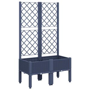 vidaXL Plantekasse med espalier bl&aring;gr&aring; 80x40x142 cm PP