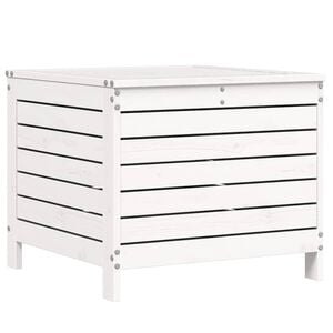 vidaXL Hagefotskammel hvit 62x63,5x53,5 cm heltre furu