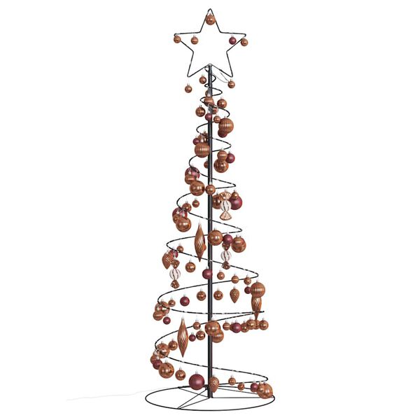 vidaXL LED Juletre med Baubles 100 LEDs Varm Hvit 150 cm