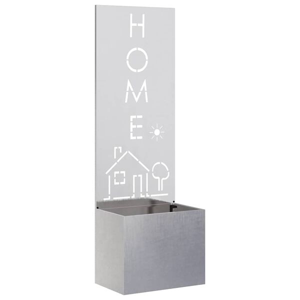 vidaXL Hageprivat skjerm Fretwork S&oslash;lv 50 x 140 cm Rustfritt st&aring;l