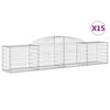 vidaXL Gabionkurver buede 15 stk 300x50x60/80 cm galvanisert jern