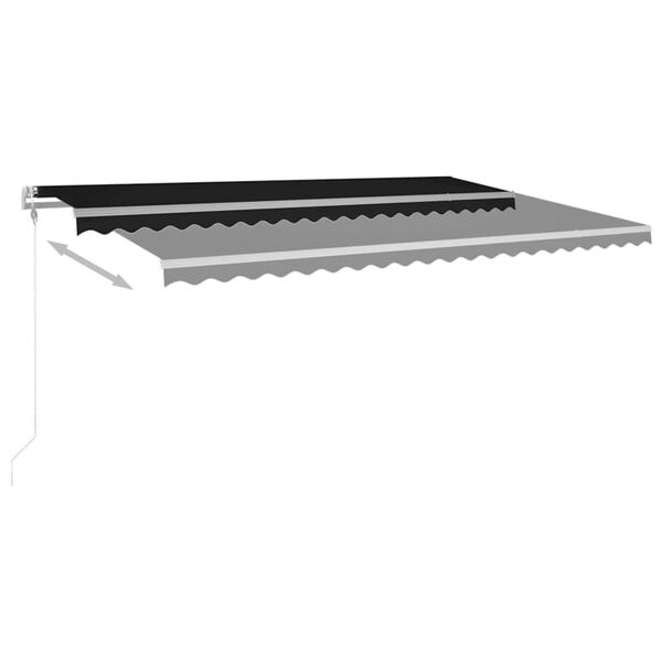 vidaXL Automatisk markise med vindsensor og LED 500x300 cm antrasitt