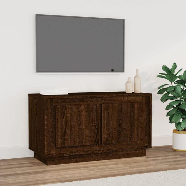vidaXL TV-benk brun eik 80x35x45 cm konstruert tre