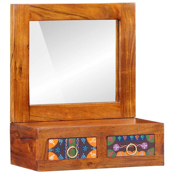 vidaXL Veggskap med skuff Brun 40 x 20 x 50 cm Massivt akasietre