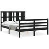 vidaXL Sengeramme med hodegavl svart small double heltre