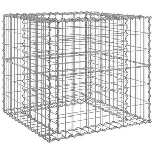 vidaXL Gabionkurv s&oslash;lv 70x70x65 cm galvanisert jern