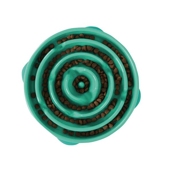 Outward Hound Spis langsomt matsk&aring;l Slo Bowl drop teal 1578