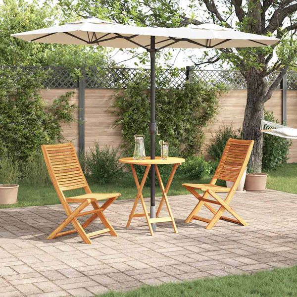 vidaXL Sammenleggbart Bistrosett 3 pcs Brun Solid akasietre