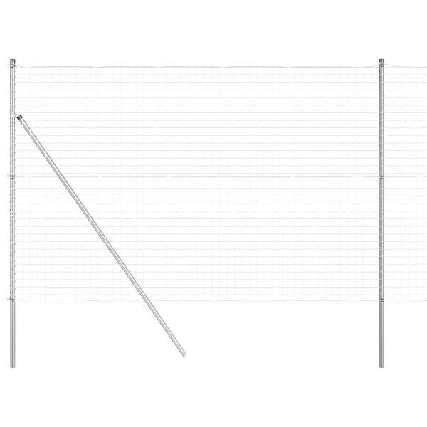 vidaXL Gjerde med stolpe s&oslash;lv 1,5 x 10 m St&aring;l og PVC