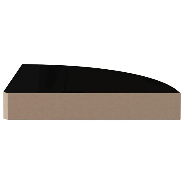 vidaXL Flytende vegghylle høyglans svart 25x25x3,8 cm MDF