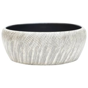 vidaXL Benkeservant svart og gr&aring; rund &Phi;41x14 cm keramikk