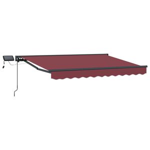 vidaXL Manuell markiseramme med LEDs Burgunder og Antrasitt 2,5 x 2 m