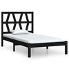 vidaXL Sengeramme svart heltre furu 75x190 cm Small Single