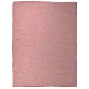 vidaXL Utend&oslash;rs flatvevd teppe 120x170 cm r&oslash;d