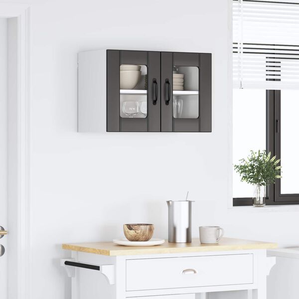 vidaXL Kjøkkenskap med hylle Svart 60 x 31 x 40 cm Konstruert tre