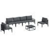 vidaXL Hagesofa Set 7 stk. Svart St&aring;l