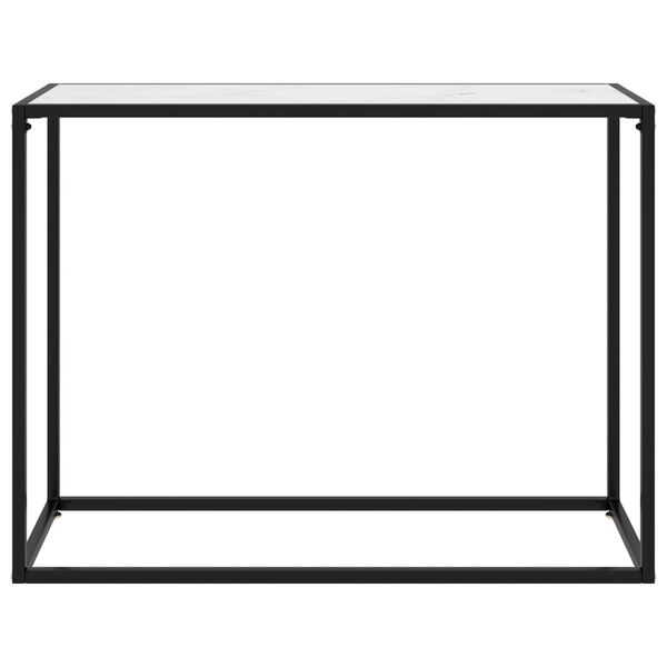 vidaXL Konsollbord hvit 100x35x75 cm herdet glass