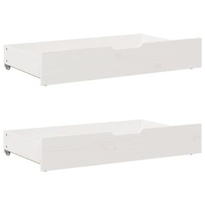 vidaXL Sengeskuffer 2 stk hvit 95x55x17 cm heltre furu