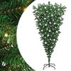 vidaXL Opp-ned kunstig juletr&aelig; med baller med 300 LED gr&oslash;nn 210 cm PVC