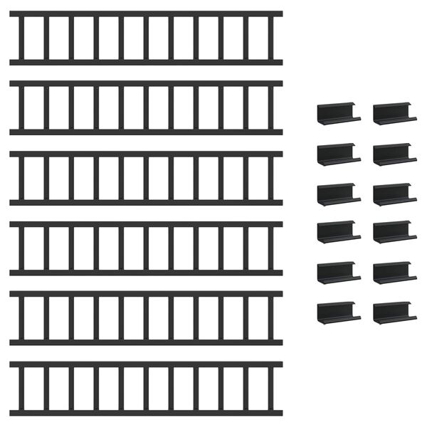 vidaXL Tak sn&oslash;fanger Svart 600 x 2,5 x 20 cm St&aring;l