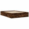 vidaXL Sengeramme røkt eik 135x190 cm konstruert tre