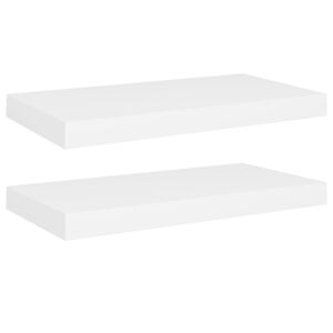 vidaXL Flytende vegghyller 2 stk hvit 50x23x3,8 cm MDF