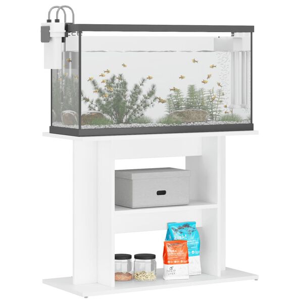vidaXL Akvariumstativ hvit 80x35x60 cm konstruert tre