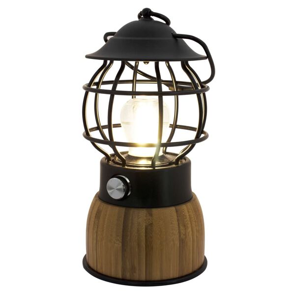 Eurotrail LED-campinglampe Breeze bambus svart