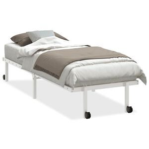 vidaXL Sengeramme uten madrass sammenleggbar hvit 75x190 cm st&aring;l