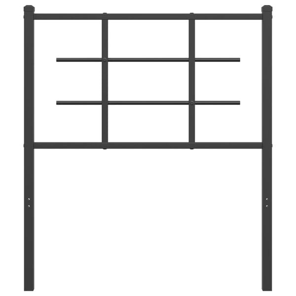 vidaXL Utskiftbar sengegavl i metall svart 75 cm