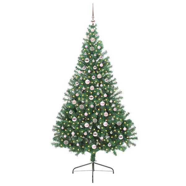 vidaXL Kunstig Forhåndsopplyst Juletre med 300 LED grønn 240 cm PVC