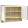 vidaXL Speilskap til bad 80x15x60 cm MDF hvit og eik