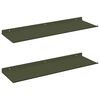 vidaXL Flytende hylle 2 stk. Olivengr&oslash;nn 60 x 18 x 2,5 cm St&aring;l