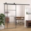 vidaXL Skyved&oslash;r frostet ESG-glass og aluminium 102,5x205 cm svart