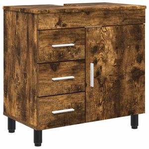 vidaXL Bad Sminkebord R&oslash;kt Eik 60 x 35 x 60 cm Konstruert tre