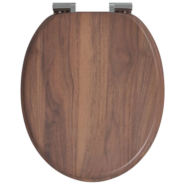 vidaXL Myk-lukking toalettsete Brun 44 x 38 cm MDF-plater